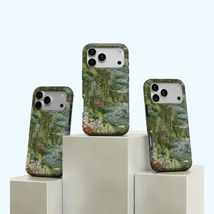 Wildlife Green Phone Case: Nature Scrapbook Art Cover, Vintage Botanical Frog Phone Case, iPhone 17 16 15 14 13 12 11 Pro Max