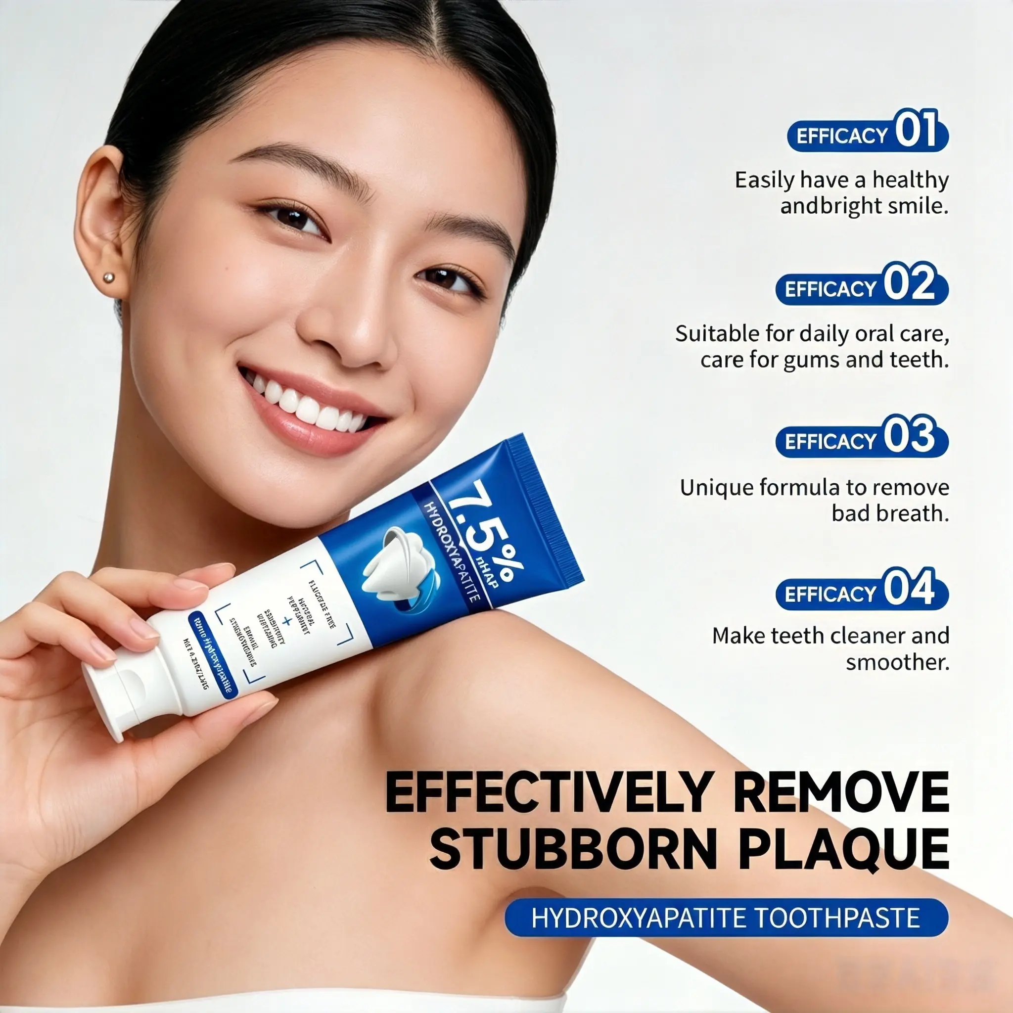 7.5% Nano Hydroxyapatite Remineralizing Toothpaste - 4.23oz (120g) Fluoride-Free Gentle Formula, Toothpaste Without Fluoride for Enamel Repair, Brightening, Sensitive Teeth Care, Refreshing Flavor, Single Item