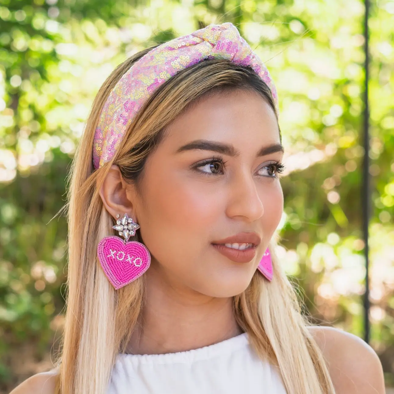 XOXO Heart Candy Beaded Earrings