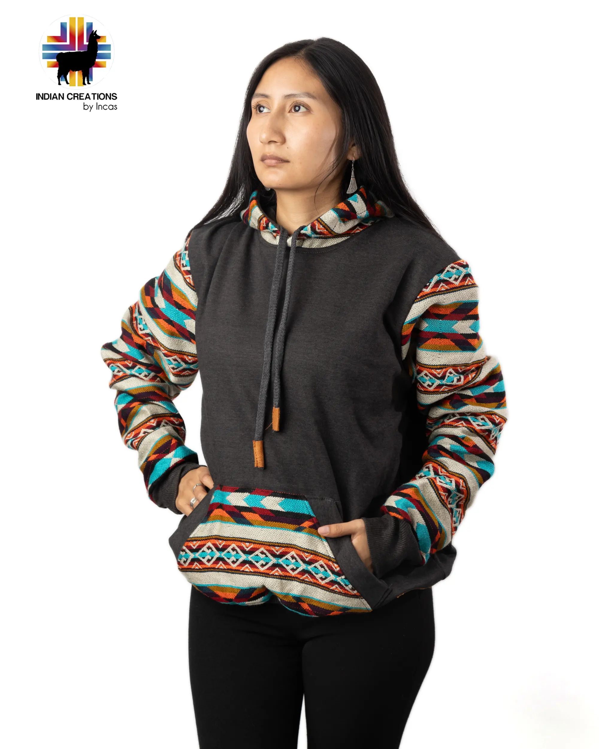 Cotton Hoodie. Handcrafted by Indigenous Hands. Super Soft with Hood. Unisex. Machine Washable. Gift Ideas
