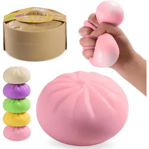 Dumpling Toy Mystery Box, Dumplings Squeeze Stress Balls for Kids & Adults, Sensory Fidget Toys for Anxiety Relief, Crazy Fun Surprise Dumpling Ideal Gift for Boys,Girls,Teens(Pink)