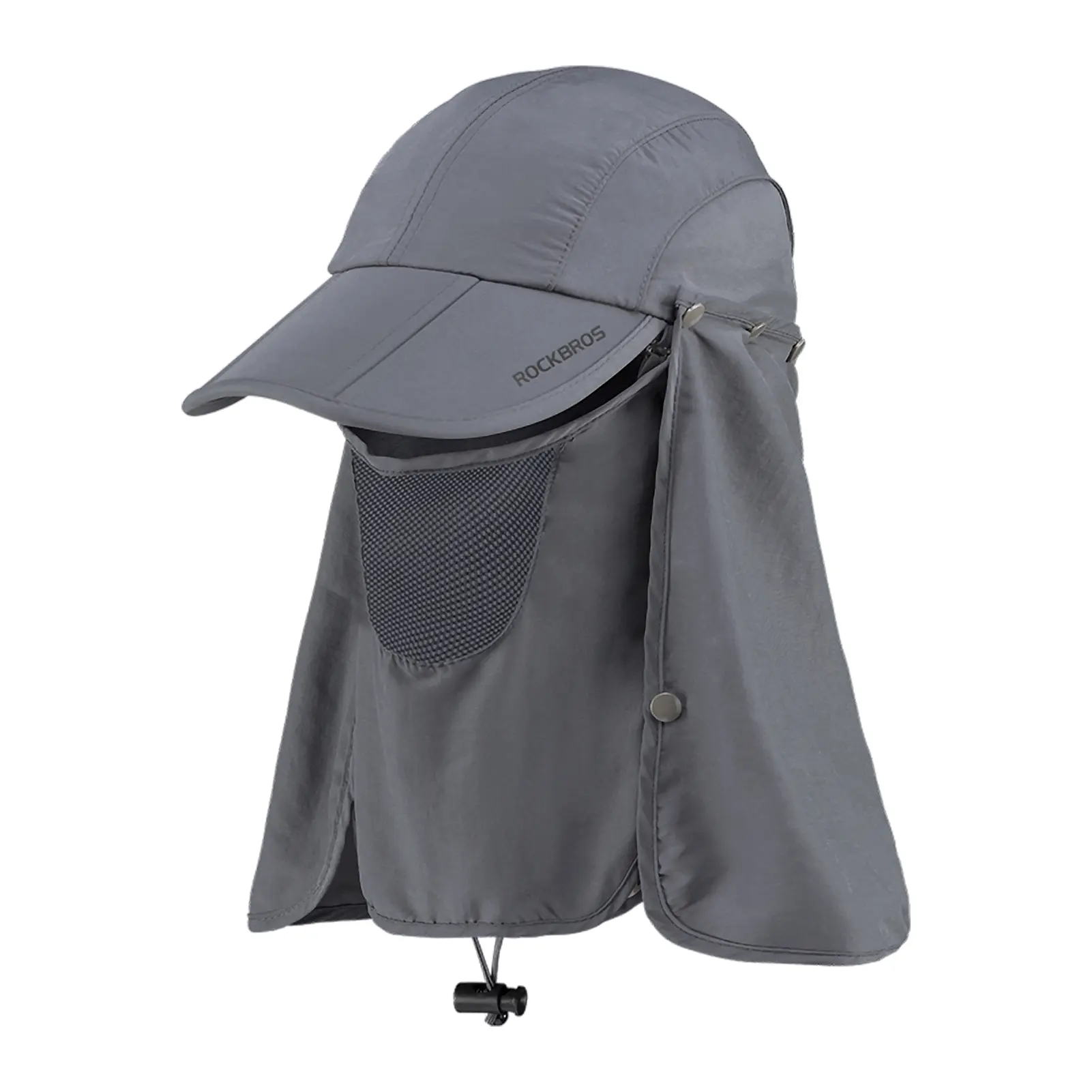ROCKBROS Sun Hat for Men & Women, Foldable Wide Brim Nylon Fishing Hat with UV Protection Neck Flap, Cooling Cap with Ponytail Hole for Outdoor Sports, Cooling Cap Sports & Outdoor Hats, Fishing Style Sports & Outdoor Hats