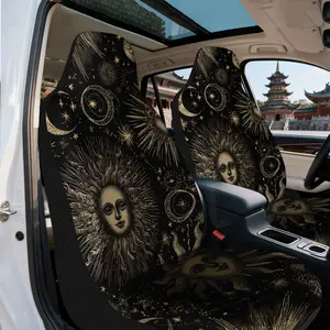 2pcs, Stylish Celestial Sun and Moon Pattern Car Seat Covers, Universal Fit for Front Seats of Car, SUV, and Truck, Keeps Front Seats Clean During Everyday Driving, Perfect Gift for Drivers and Car Owners