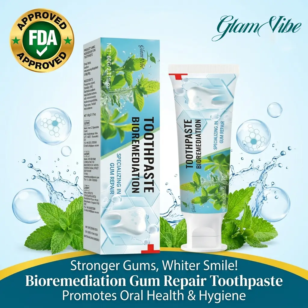 Gentle Mint Bio-Repair Gum Care Toothpaste - FDA Certified, Organic Herbal Advanced Biotechnology Ingredients, Peppermint, Gum Repair, Reduces Swelling, Plaque Removal, Bad Breath Control, 3 Years Shelf Life, 60g/2.11 fl oz, Natural Toothpaste Alternative