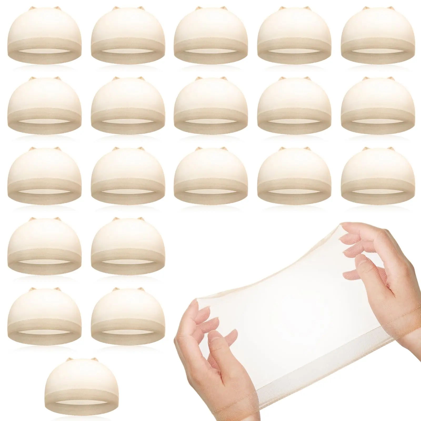 Ultra Thin Nylon Wig Caps 20 Pcs - Sheer HD Invisible Stocking for Lace Front Wigs, Hair Extensions & Bald Caps, Breathable Elastic Hairnet
