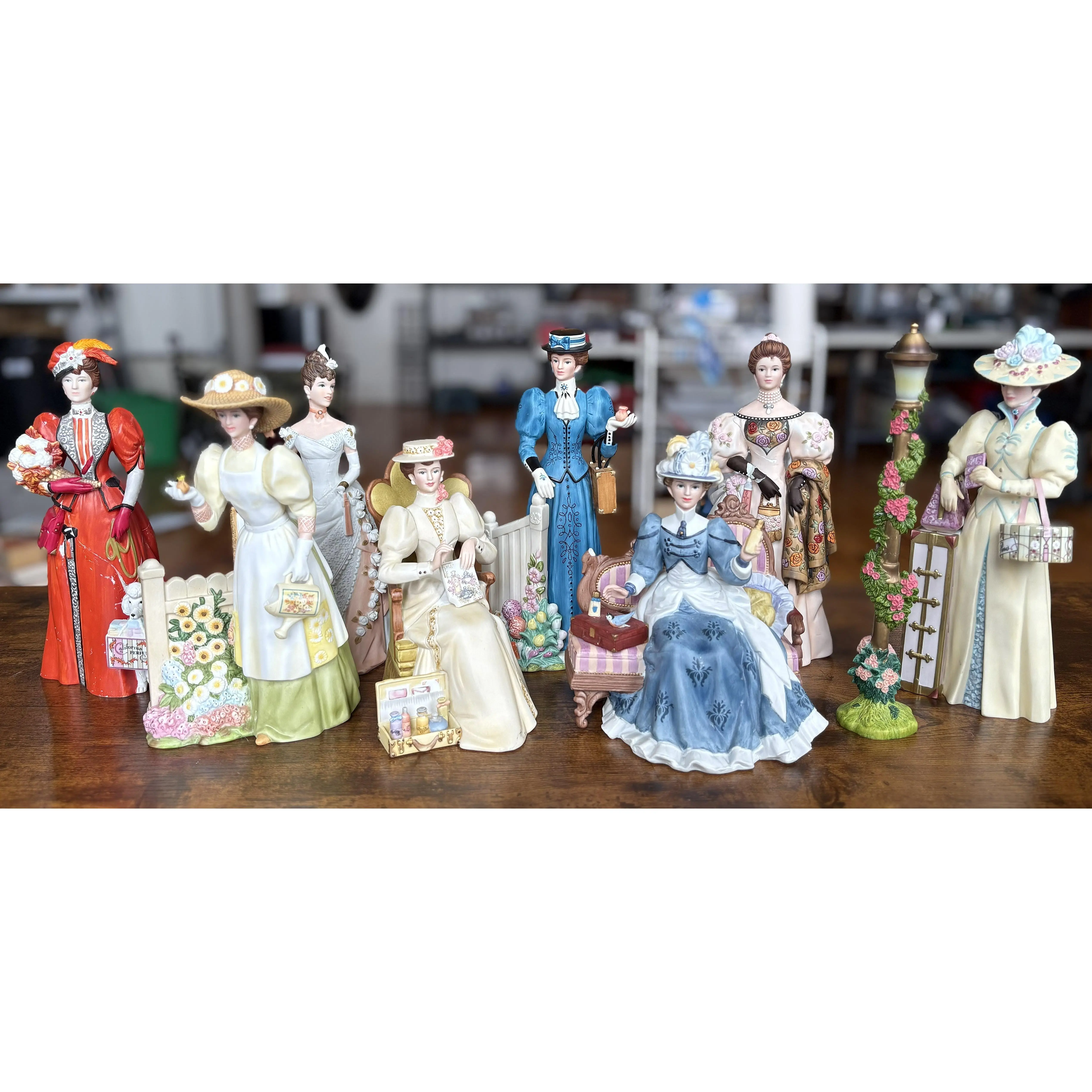 Lot of 8 Avon Figurines and 1 Accessory all Damaged - Large Lot of Avon Porcelain Figurines
