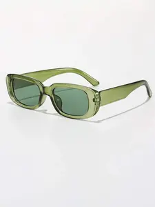 Vintage Rectangular Fashion Sunglasses Unisex Classic Plastic Design, Lightweight Comfortable Sun Protection Eyewear for Travel Beach Music Festivals