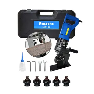 AMZCNC 110V 1200W Hydraulic Hole Punch Electric Hydraulic Hole Punching Tool Angle Steel Punching Tool Hole Digger for Steel Plate Iron Plate Aluminum Plate Copper Plate