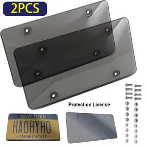 License Plate Frames 2 Pack Stainless Steel License Plate Holders Universal Fit for US Cars 4 Holes No Obstruction to Plate