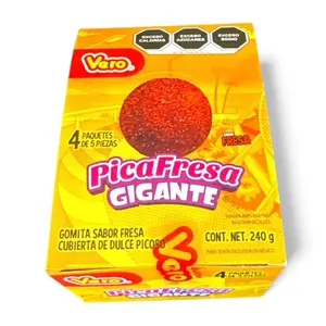 Pica Fresa Gigante-Strawberry Gummy with Spicy Chili Powder