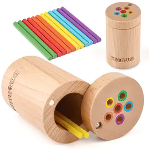 Joyreal Montessori Toys for 2 Year Old - Wooden Learning Color Sorting Toys for Toddlers, Fine Motor Developmental Infants Sensory Matching Games