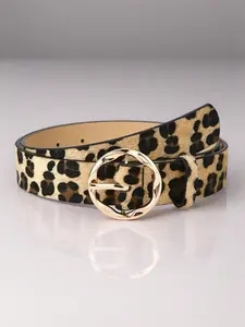 Fashion Leopard Print PU Buckle Belt, Casual Waistband for Jeans Trousers, Trendy All-match & Exquisite PU Leather Belts for Birthday Gift, Gifts for Her, Casual Dress Belt, Original Belt Buckle