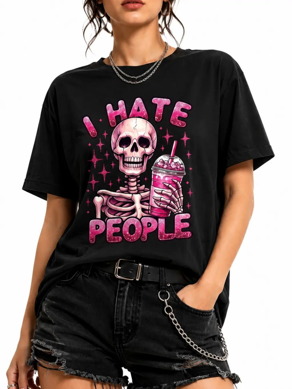 Funny Skeleton Graphic T-Shirt for Men and Women, Introvert Mood Tee, Crew Neck Short Sleeve Casual Shirt