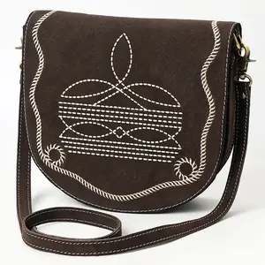 The Patsy Suede Boot Stitch Crossbody Purse