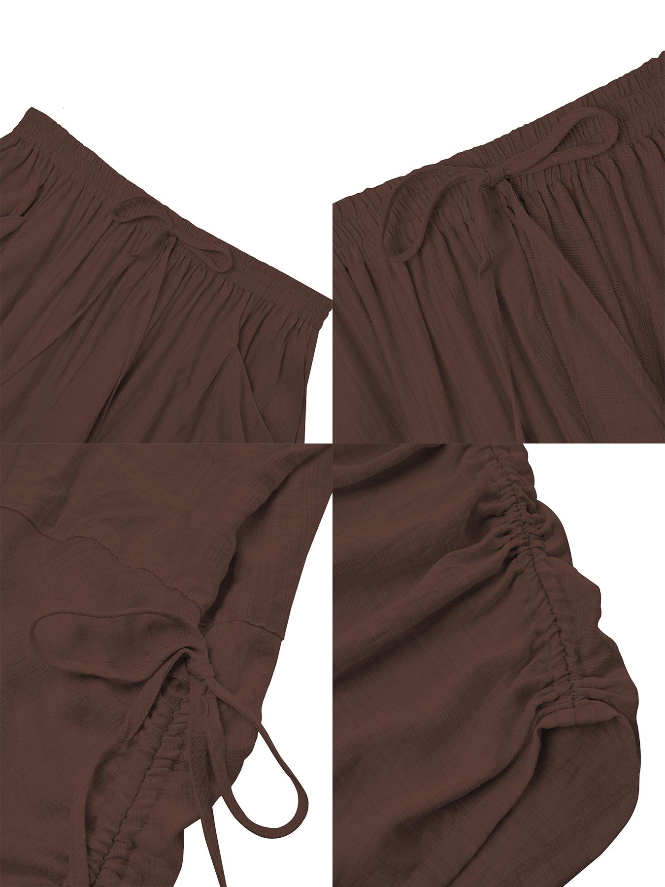 Women's Casual Loose-Fit High Waist Wide Leg Pants, All-Season Woven Fabric, Long Plain Design, Daily Commute & Vacation Wear