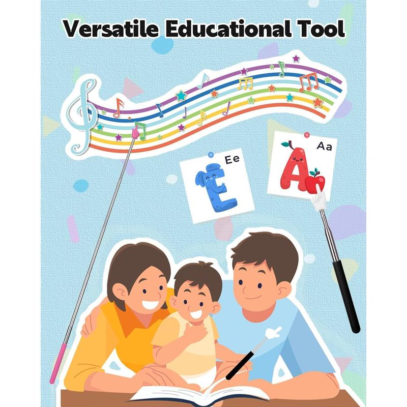 Extendable Finger Pointer Stick, School Collapsible Telescoping Long Hand Pointing Stick, Classroom  Have Supplies Essentials, Black