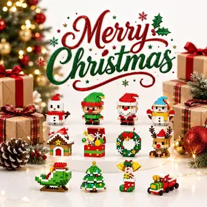 Unisex Christmas Tree House Building Blocks, 12Pcs Assembly Toys, Cute Table Decor, Premium Birthday & Christmas Gifts