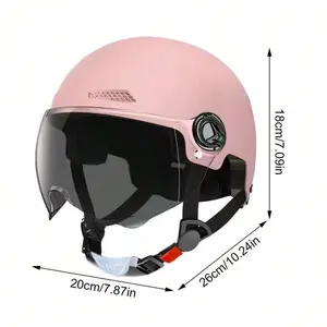 Electric Motorcycle Helmet Motor Car Scooter Bike Men Woman Open Face Half Helmet Anti-UV Safety Hat Bicycle Cap With Goggles