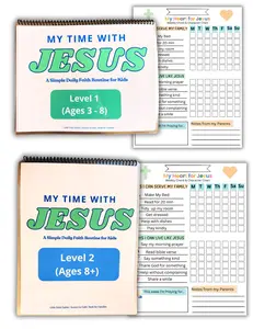 Christian Morning Routine for Kids Bundle (Ages 3–12) | Laminated Faith Activity Books | Daily Bible Routine for Kids | Homeschool Morning Menu | Reusable Devotional Kit