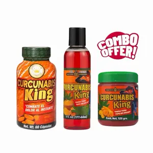 VIRAL TRIPLE OFFER! Curcunabis King Combo Set – Pain Relief Gel 125g (4.4 oz) & Massage Oil (6oz) Natural Turmeric & Hemp Extract Formula | Alivio Rápido para Todo Tipo de Dolor Tingling & Discomfort