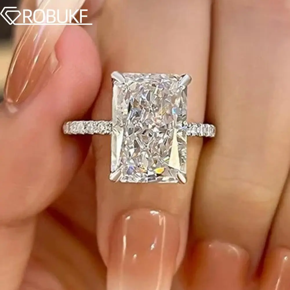 GRA Certified 1-4CT Moissanite Engagement Ring For Women D Color VVS Sparkling Diamond 925 Sterling Silver Wedding Jewelry Gifts