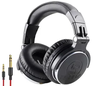 2CANZ Matte Black Wired Headphones - Closed Back, Plush Ear Cushions, 8-Way Adjustable Earpads, Audio, Foldable, Dual Jacks (3.5mm & 1/4") Folding Space