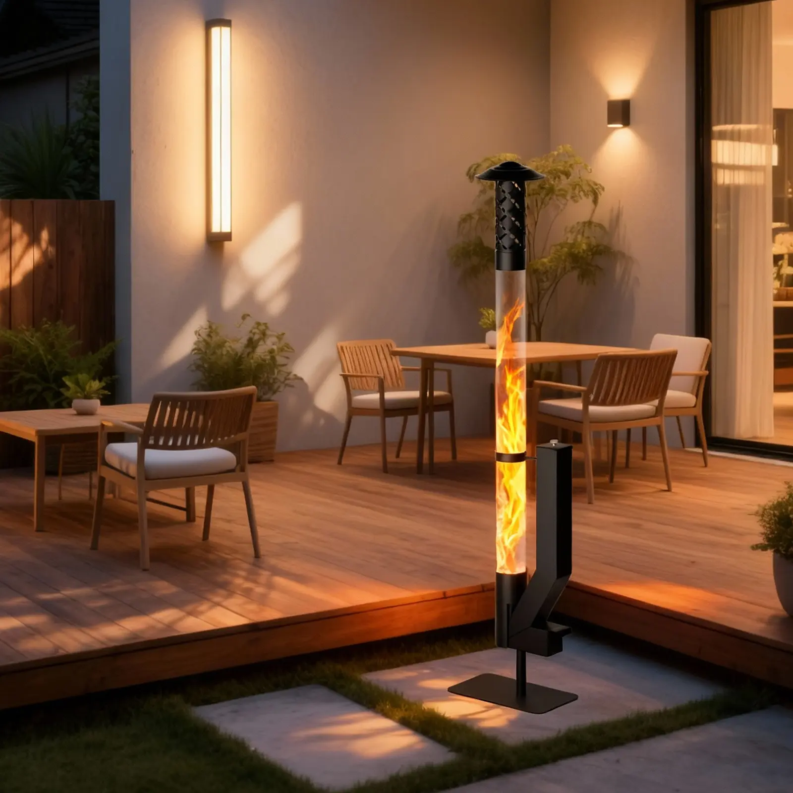 ABORON Smokeless Wood Pellet Patio Fire Pit Heater, Outdoor Rocket Stove with Base for Garden, Backyard Camping Bonfire Heating, Wood Burning Firepit sohochic