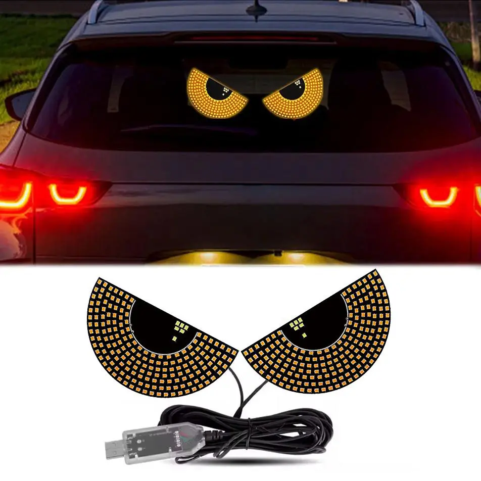 Car Devil's Eye Light, Semicircular Dynamic LED Devil's Eye Light, Car Decoration Light, Suitable for Car, Truck, Window, Windshield, Led Lights, Car Accessory, Automotive Decoration, Car Ornaments, Vehicle Decoration
