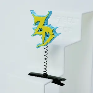 Zeds Dead Rave Sprout - 3D Printed Metal Spring Hair Clip, Fashion Hair Accessory