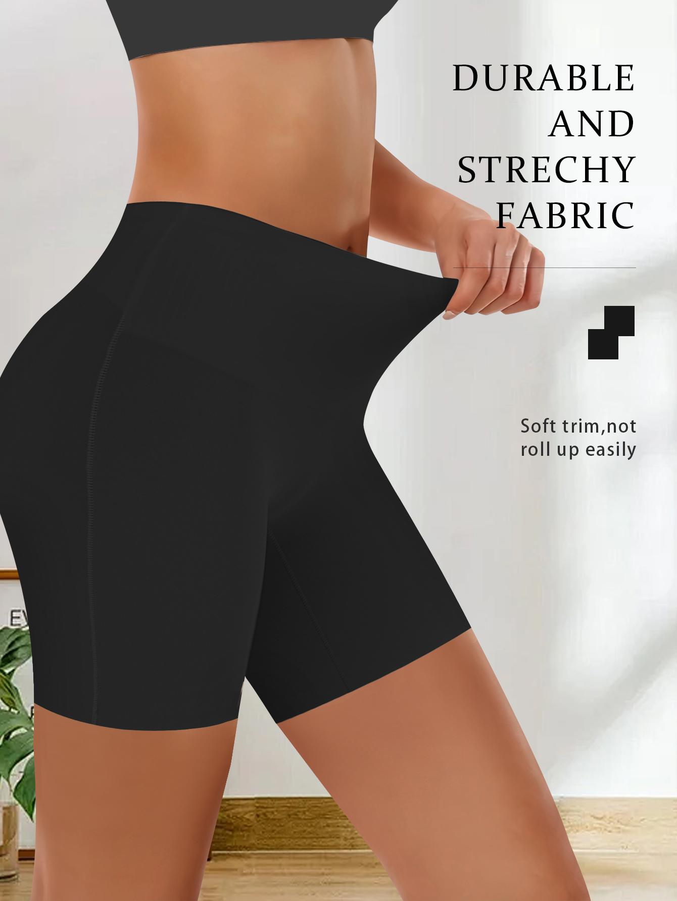 QUASTI 4PCS Women's High-Waist Shapewear Shorts – Elegant Solid-Color Sculpting Design, Premium 77% Polyamide Fabric for Silky Comfort, Seamless Tummy Control Shorts for Confident Everyday Wear