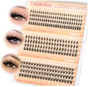 Bottom Lashes Clusters DIY Eyelash Extension 3 Styles Lower Eyelash Clusters Bottom Individual Lashes 5-7mm Thin Band Natural Bottom Lash Clusters 260pcs DIY Entire Lash Extensions by calphdiar