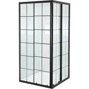 VEVOR Shower Enclosure, 35 in. Dx 35 in. Wx 72 in. H, Framed Corner Double Sliding Shower Door with 1/4 in. Clear Tempered Glass, Bathroom Stall with Matte Black Frame Aluminum Alloy HandleVEVOR Super Brand Day