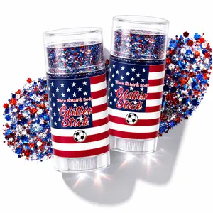 4th of July Glitter Stick, Patriotic Red White and Blue Glitter Stick for Face Hair Body – 4th of July Outfits & Accessories for Women Kids – USA Flag Makeup for Independence Day 250th Anniversary, Memorial Day, Veterans Day, 2026 World Cup