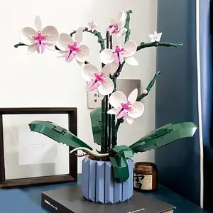Creative Bouquet Orchid Flower Succulents Potted Assembled Building Blocks 10311 Plant Decoration Assembly Bricks Toys Gift For Girl Adult Diy Building Model