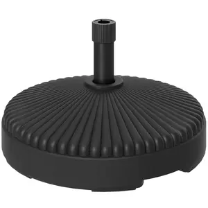 Outsunny Black Heavy-Duty Patio Parasol Base Holder, Fillable Outdoor Furniture Stand - 62lbs with Sand or 51lbs with Water for Garden, Poolside