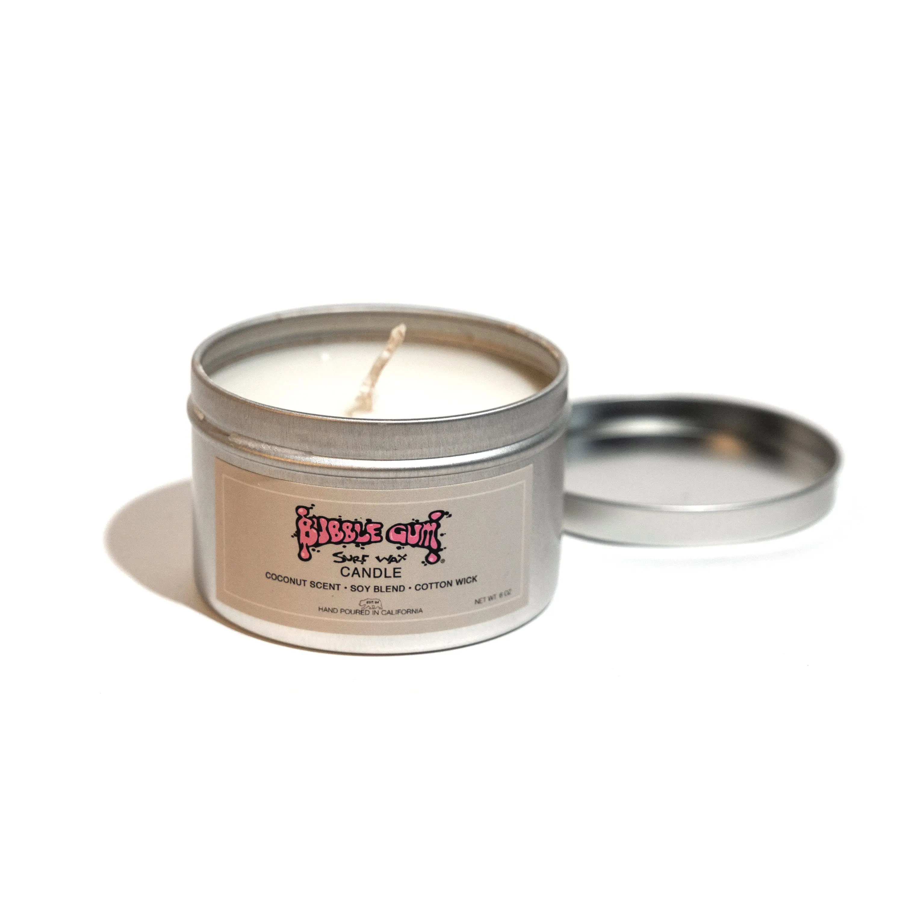 Bubble Gum Surf Wax Candle - 8oz Tin With Coconut Scent