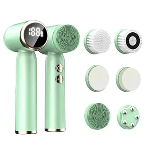 Portable Waterproof Sonic Face Cleansing Brush, Rotating Roller Massager, Silicone Electric Facial Cleaner, Travel-Friendly Skincare Tool