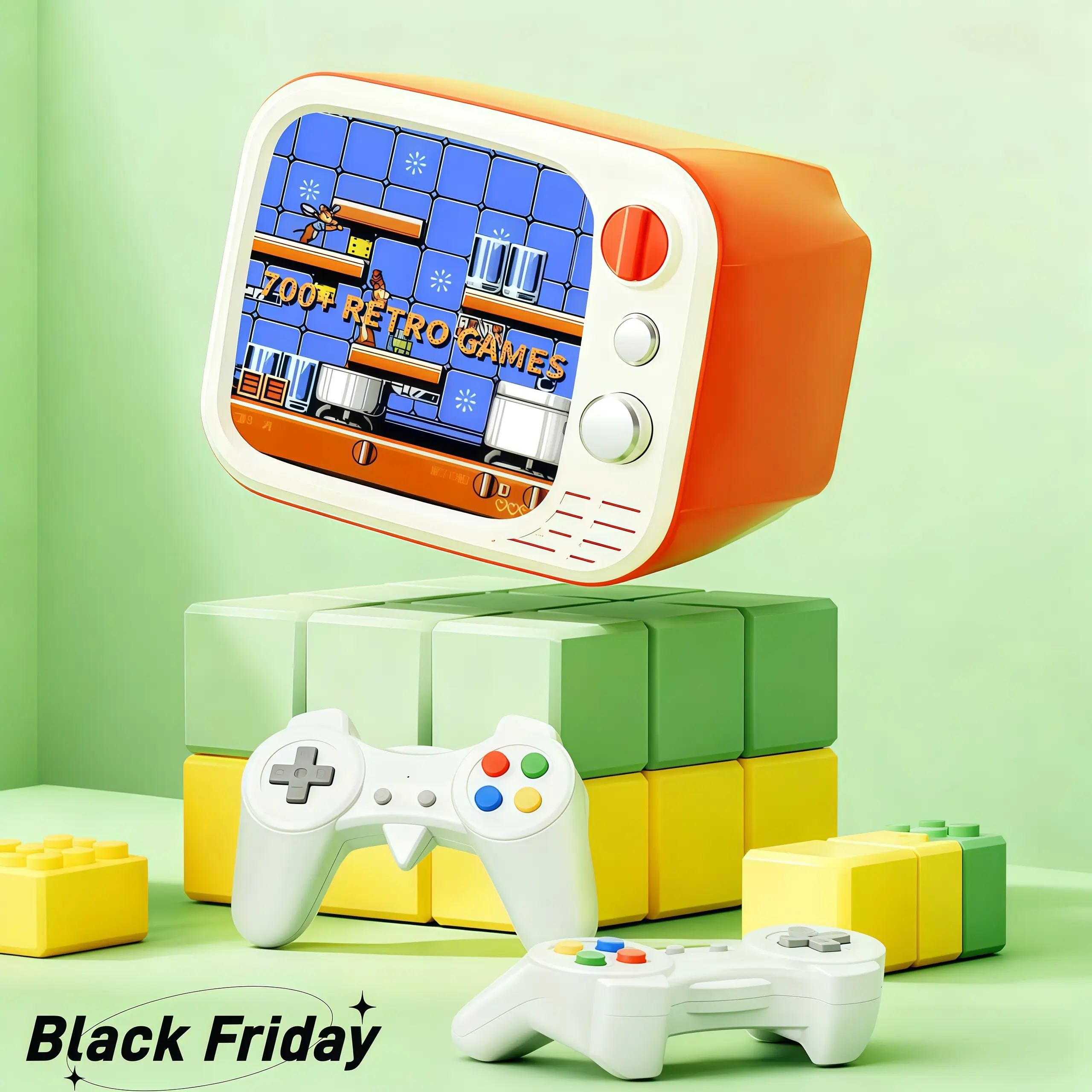 2026 Upgraded Retro Video Game Console H7: 740 Built-in Classic Games, Classic Retro Gamepad, Mini Handheld TV-Style Game Player - Ideal for Kids & Adult Nostalgia Enthusiasts Dual