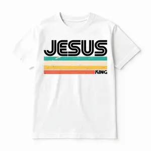 Vintage Jesus King T-Shirt Cotton Women's Casual Loose Fit Graphic Tee Soft Fabric USA Made Unisex Namaste Bitches Design
