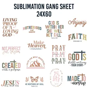 24 x 60 inch Faith Sublimation Gang Sheet