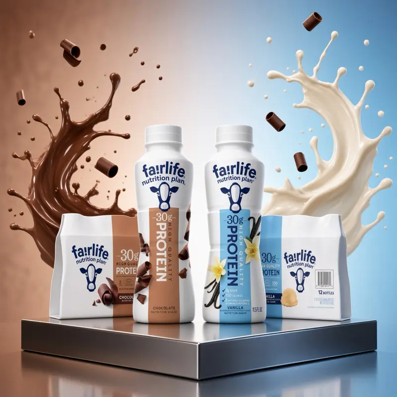 Fairlife Nutrition Plan 30g Protein Shakes - Chocolate & Vanilla Flavors - 12 Bottles 11.5oz - Ideal for Fitness & Health