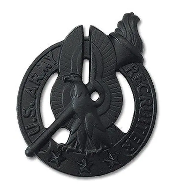U.S. Army Recruiter Basic STA-BRITE® BLACK Metal Pin-on Badge