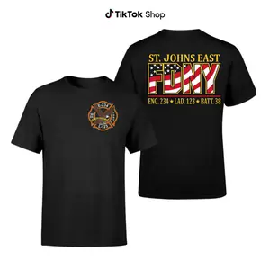 FDNY St. Johns East T-Shirt, Vintage Streetwear Firefighter Tee, Soft Cotton Blend, Gift For New York Firefighters And First Responder Supporters