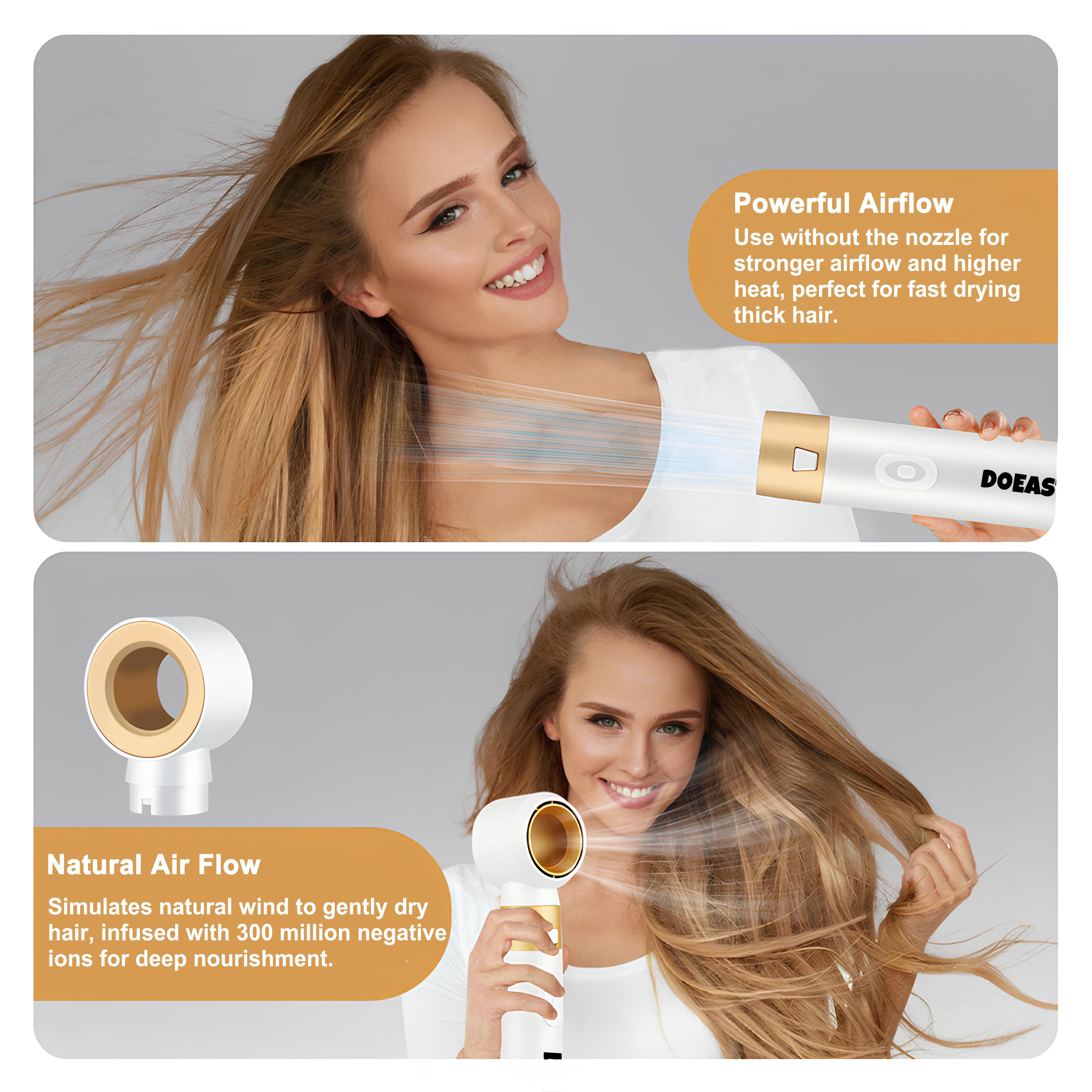 DOEAST US Seller 5-in-1 Hair Styler & Hair Dryer Set with Millions of Negative Ions Features Auto Hair Curler, Detachable Comb Heads, Curling Iron, Hair Straightener, Volumizer, Hot Air Brush & Air Curler All-in-One Hair Styling Tools,  Gift for Girls