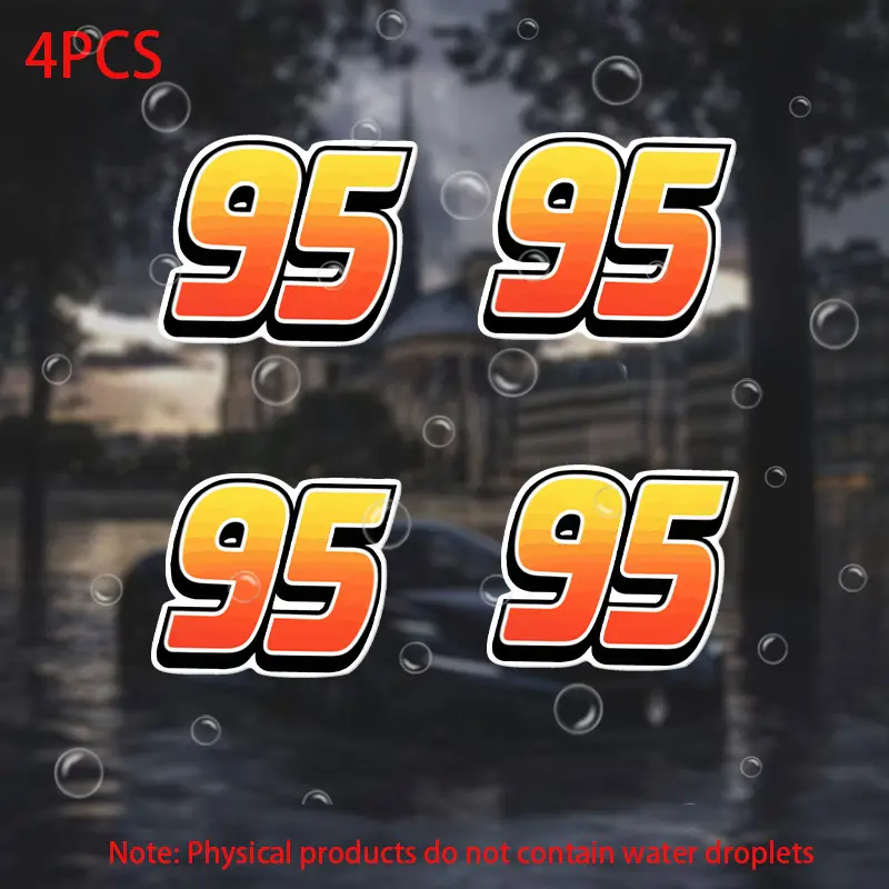 4PCS/SET Commute Cartoon Racing Decor Sticker (for commute bag/racing notebook/on-the-go water bottle) No.95 logo elements, add cartoon racing passion commute vibe Decor sticker + commute racing-style decor goods
