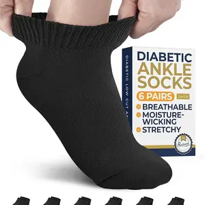 Pembrook Black Low Cut Diabetic Socks | Moisture Wicking Ankle Socks for Men & Women