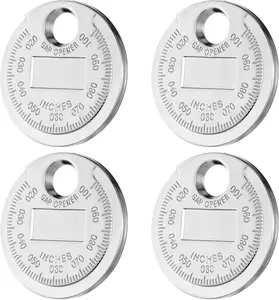 4 Pcs Spark Plug Gapper, Wire Measuring Gauge 0.020–0.100 in, Universal Spark Plug Gap Tool & Sparks Plugs Gapping Tool Zinc Coated for Cars, Quick Read Sparks Plugs Maintenance