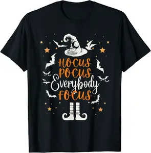 Funny Hocus Pocus Everybody Focus Funny halloween Teacher T-Shirt - Judithca Shop 73B0BGJNZHBM