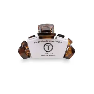 Teleties Tiny Hair Clip  Tortoise Hair Clip 1.77incheslong Tortoise Tortoise