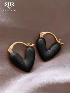 Elegant Heart Shaped Hoop Earrings, Fashionable Jewelry for Women, Dainty Fashion Jewelry, Daily Clothing Decor, Trendy All-match & Exquisite Jewelry for Birthday Gift